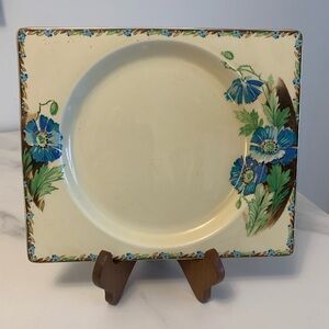 Vintage MCM Royal Staffordshire Biarritz Plate-Tray w/ Blue Gold Floral Design